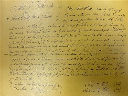 Part of a 1847 Deed establishes first known land for Leoni School #6