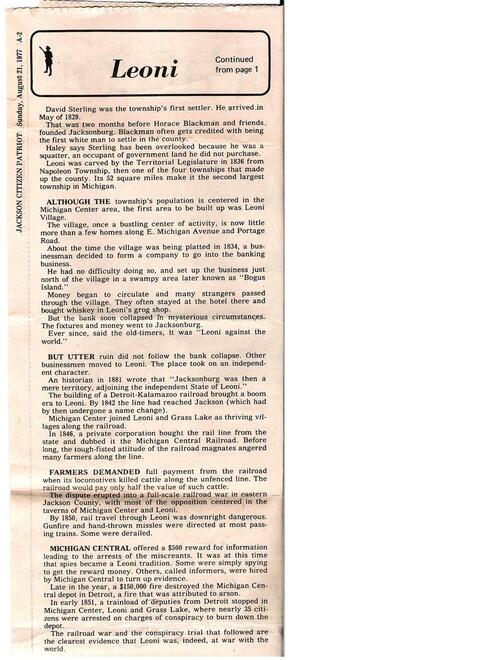 Why Leoni is Leoni - image of article from the Citizen Patriot August 21, 1977 Part 3